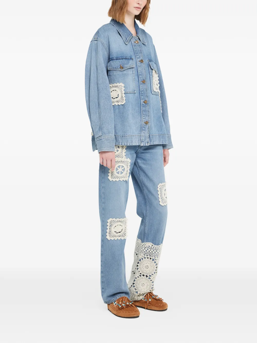 Alanui Island's Diary denim shirtjack Blauw
