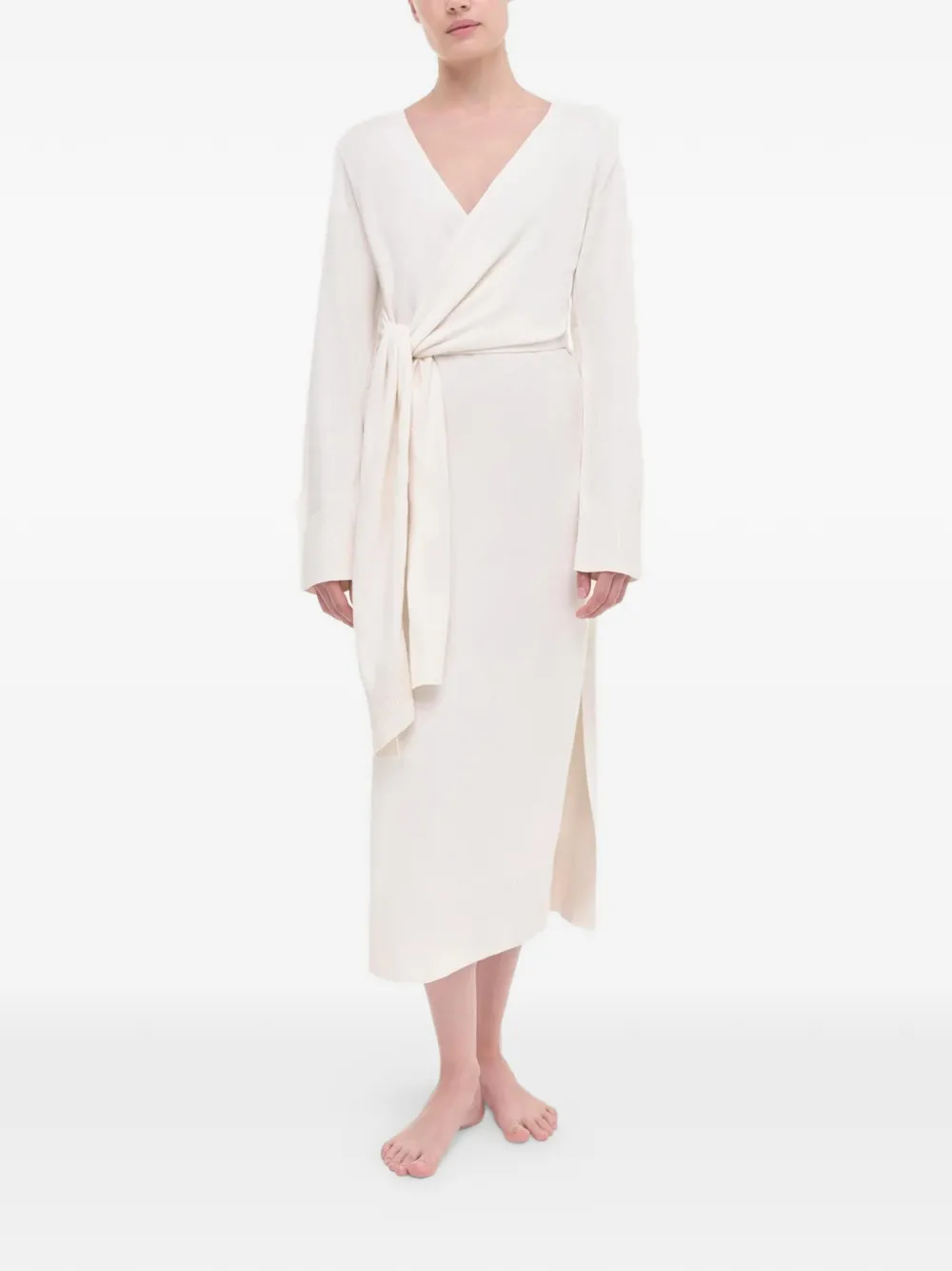 Simkhai Skyla V-neck wrap midi dress - Beige