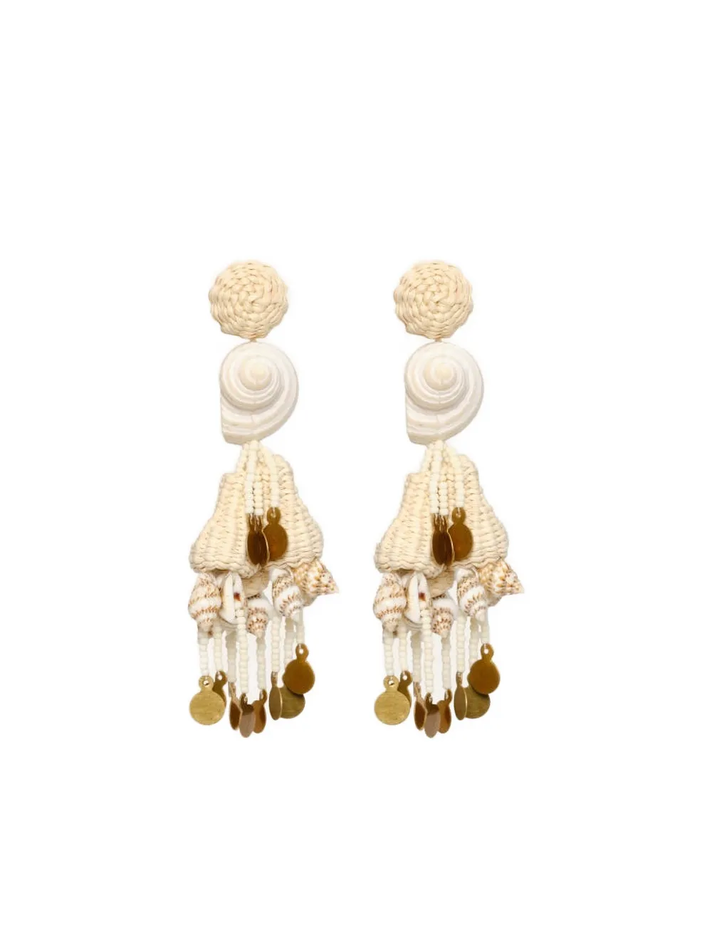 Johanna Ortiz Serenade In Swim Shell-detail Drop Earrings In Neutral