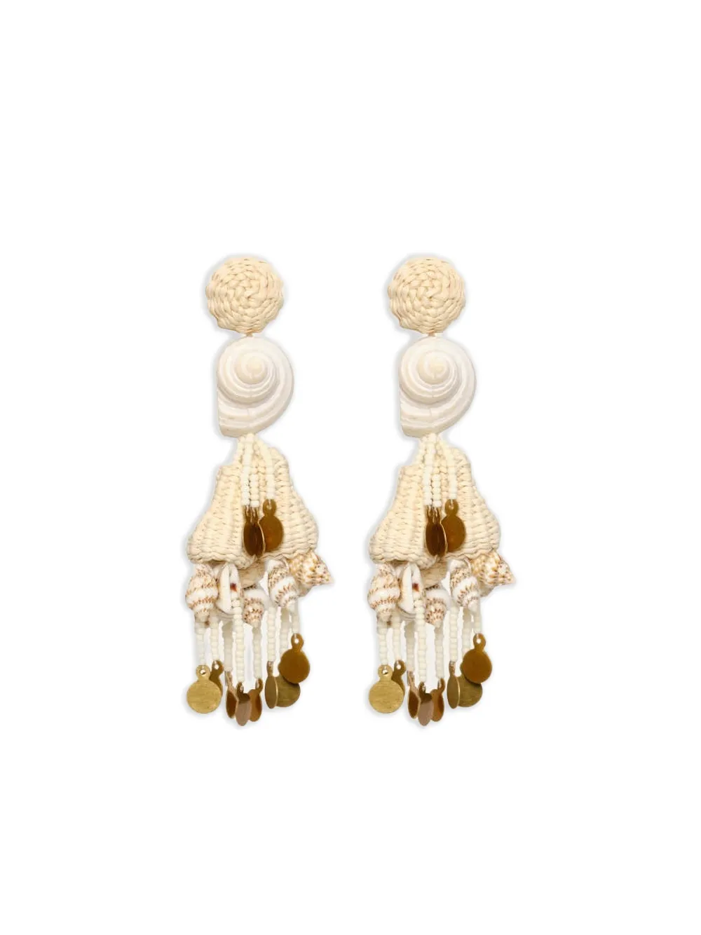 Johanna Ortiz Serenade In Swim shell-detail drop earrings - Oro