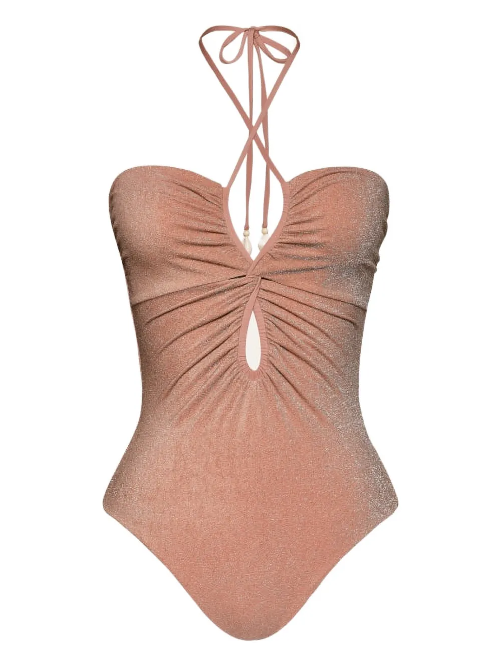 Johanna Ortiz Coral Reef Gathered Swimsuit In Multi