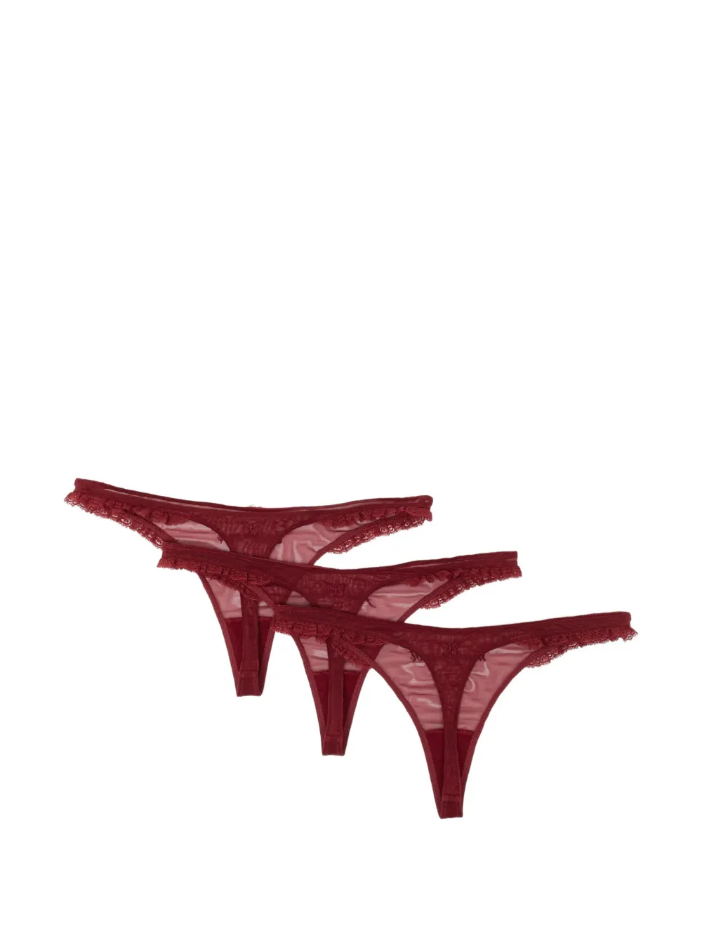  Kiki De Montparnasse French Lessons Thongs (set Of Three) - Red 