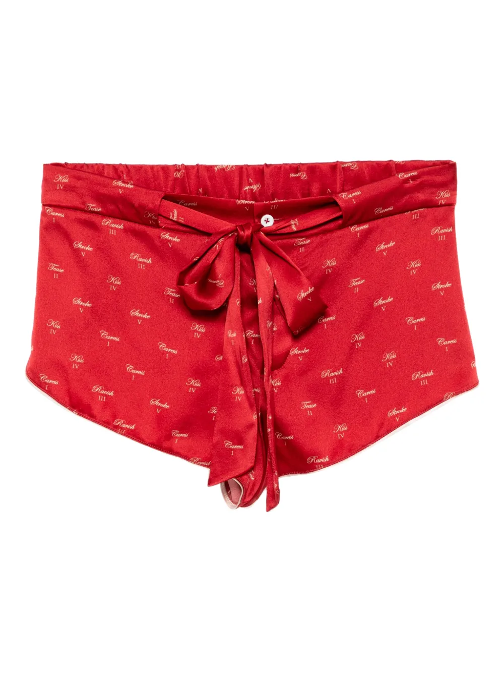 Kiki de Montparnasse Pyjama-Shorts mit Kuss-Print - Rot