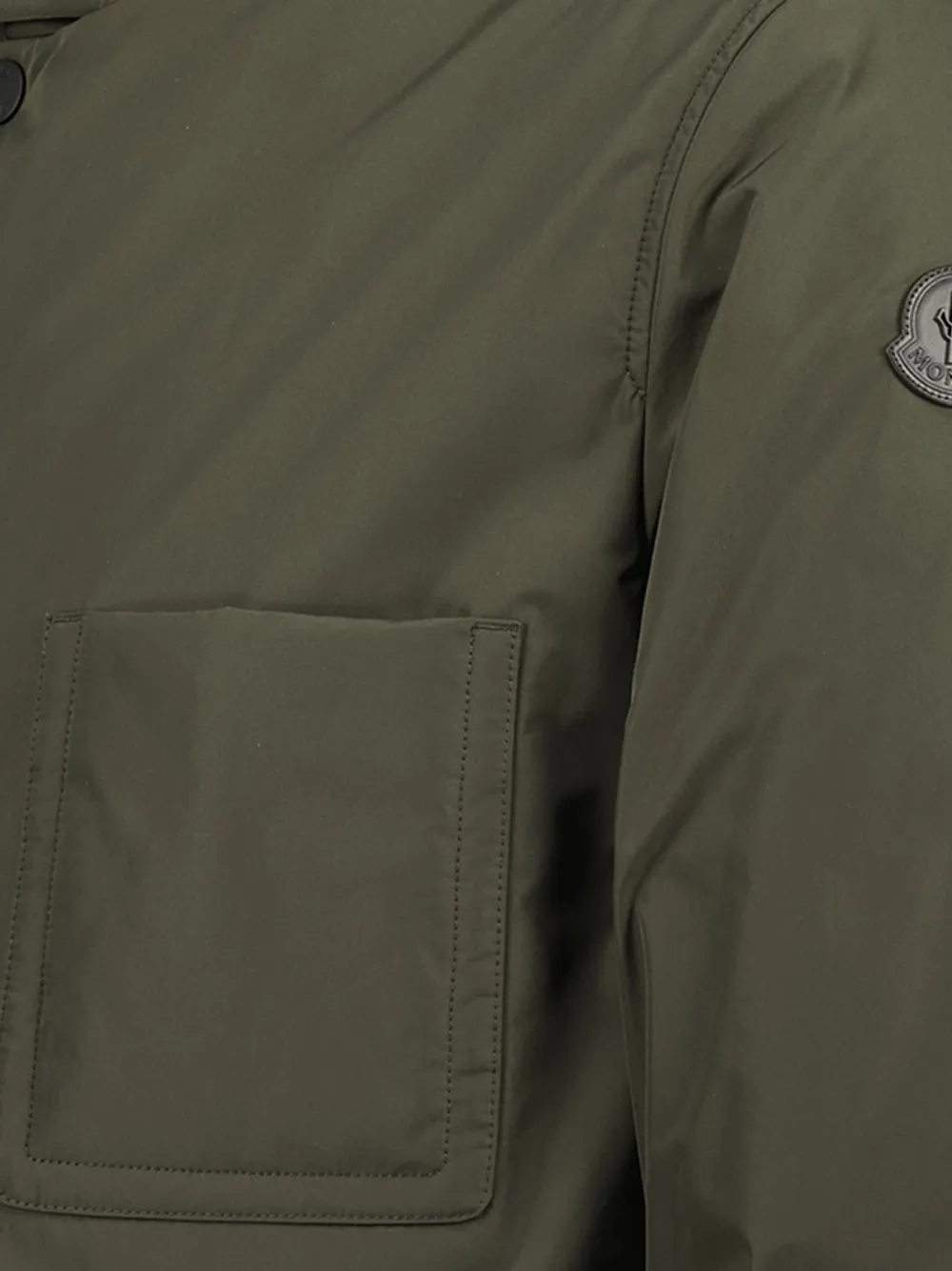 Moncler Ouille Reversible Short Down Jacket In Green