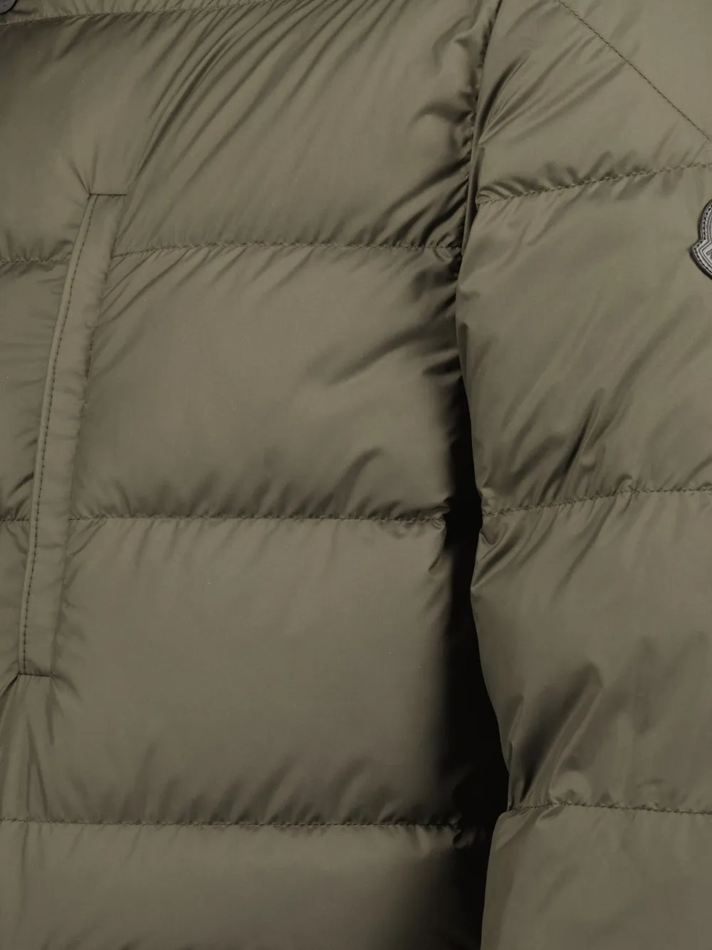 Moncler Ouille Reversible Short Down Jacket In Green