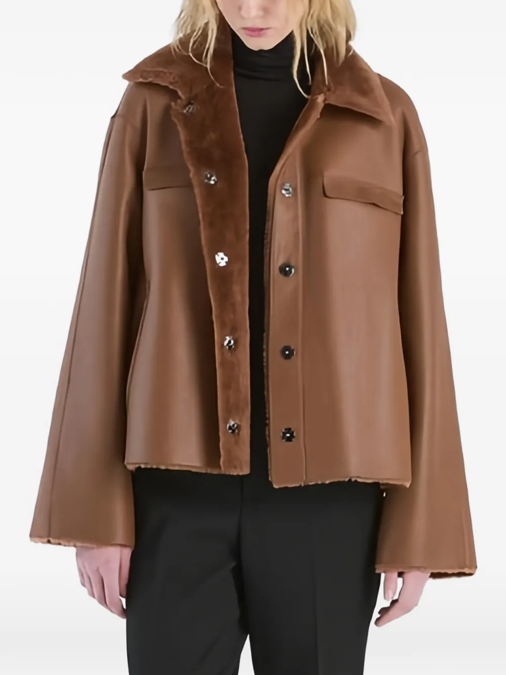 Desa Collection collar pocket reversible jacket | Faux Fur & Shearling Jackets | Image 2