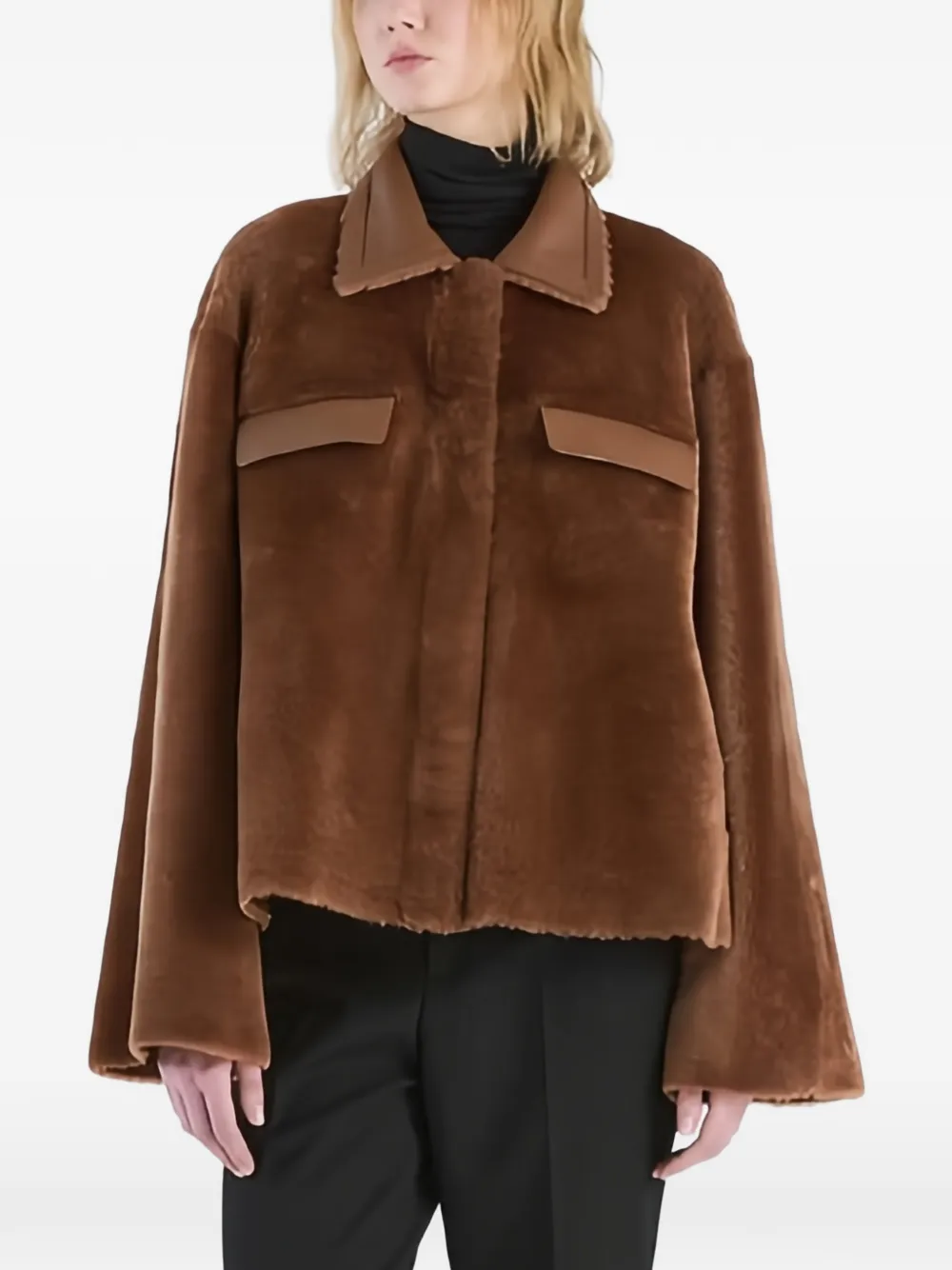 Desa Collection collar pocket reversible jacket | Brown | Image 1