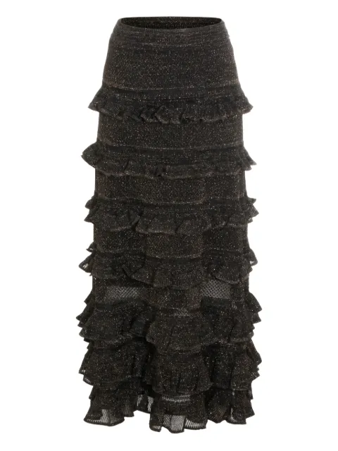 ZIMMERMANN midi ruffled tiers skirt
