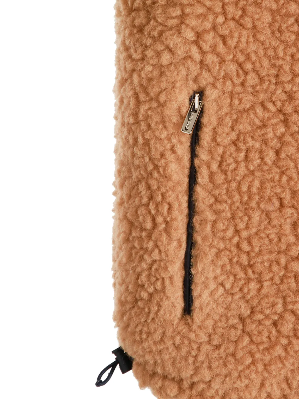 Miu Teddy bodywarmer met rits en zak Bruin