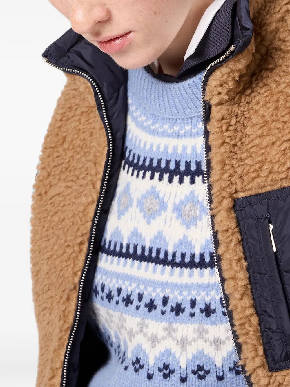 Miu Fleece bodywarmer met rits en zak Bruin