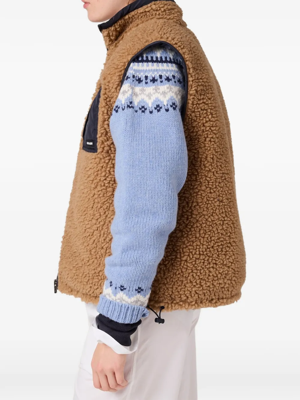 Miu Fleece bodywarmer met rits en zak Bruin