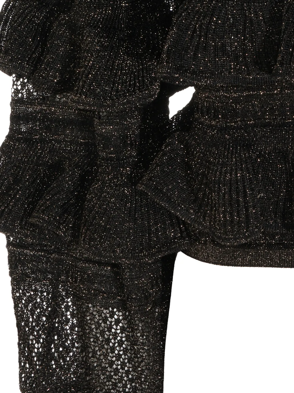 Zimmermann High Neck Long Sleeve Metallic Top In Green