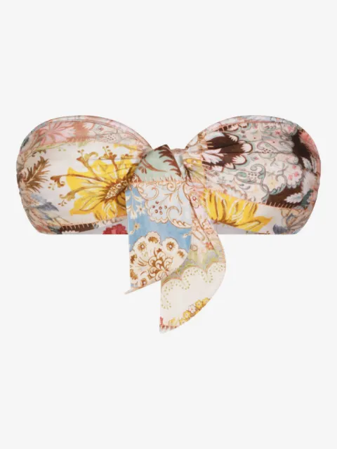 ZIMMERMANN patchwork-print bikini top