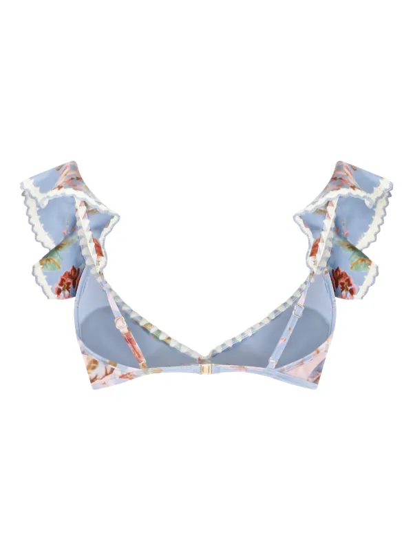 acka crochet frill swim wear S-M size新品 ZIMMERMANN Awaken Ruffled Crochet Bikini Top | Blue | FARFETCH CA
