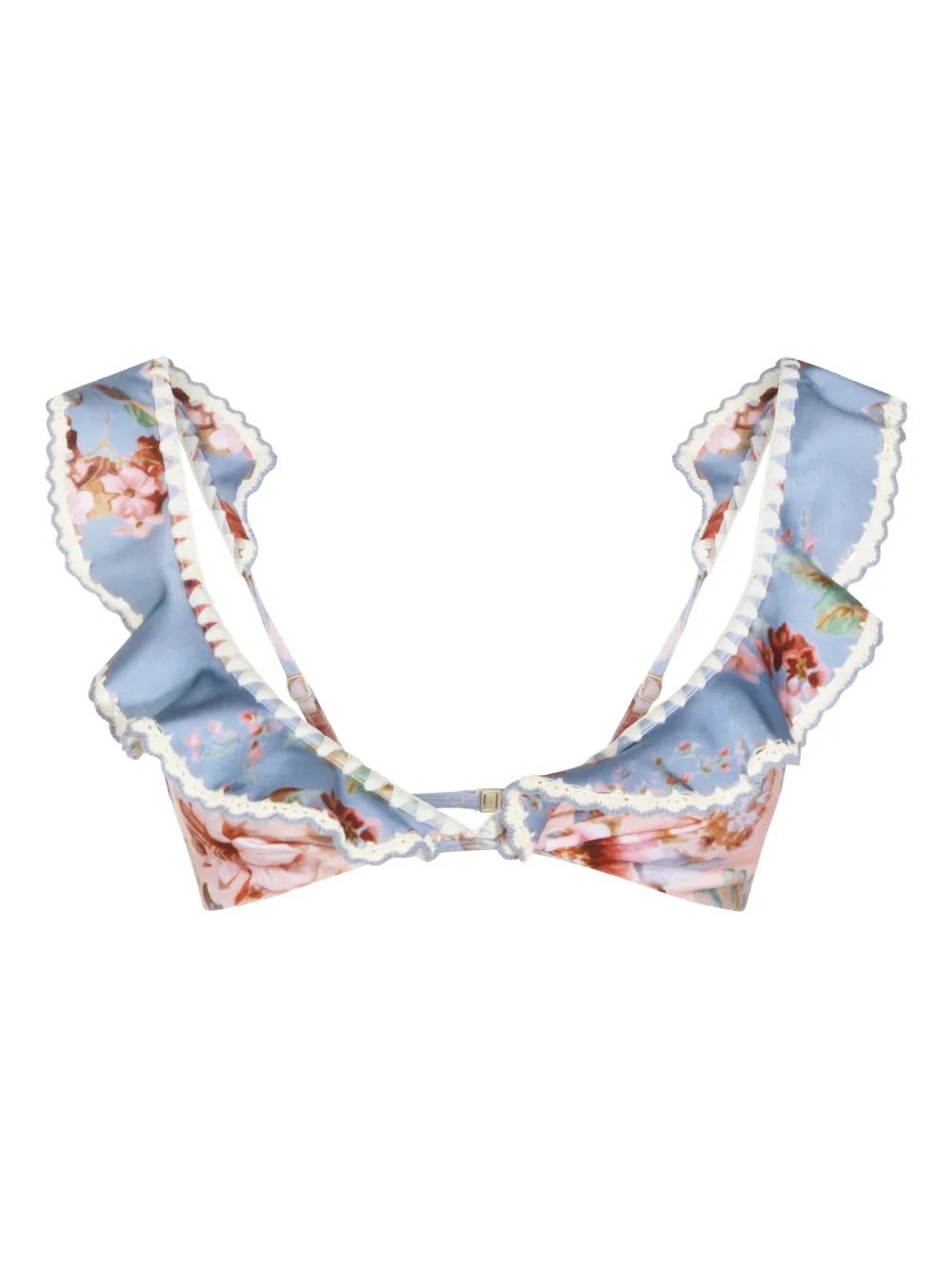 ZIMMERMANN ruffled floral print clothing - Blu