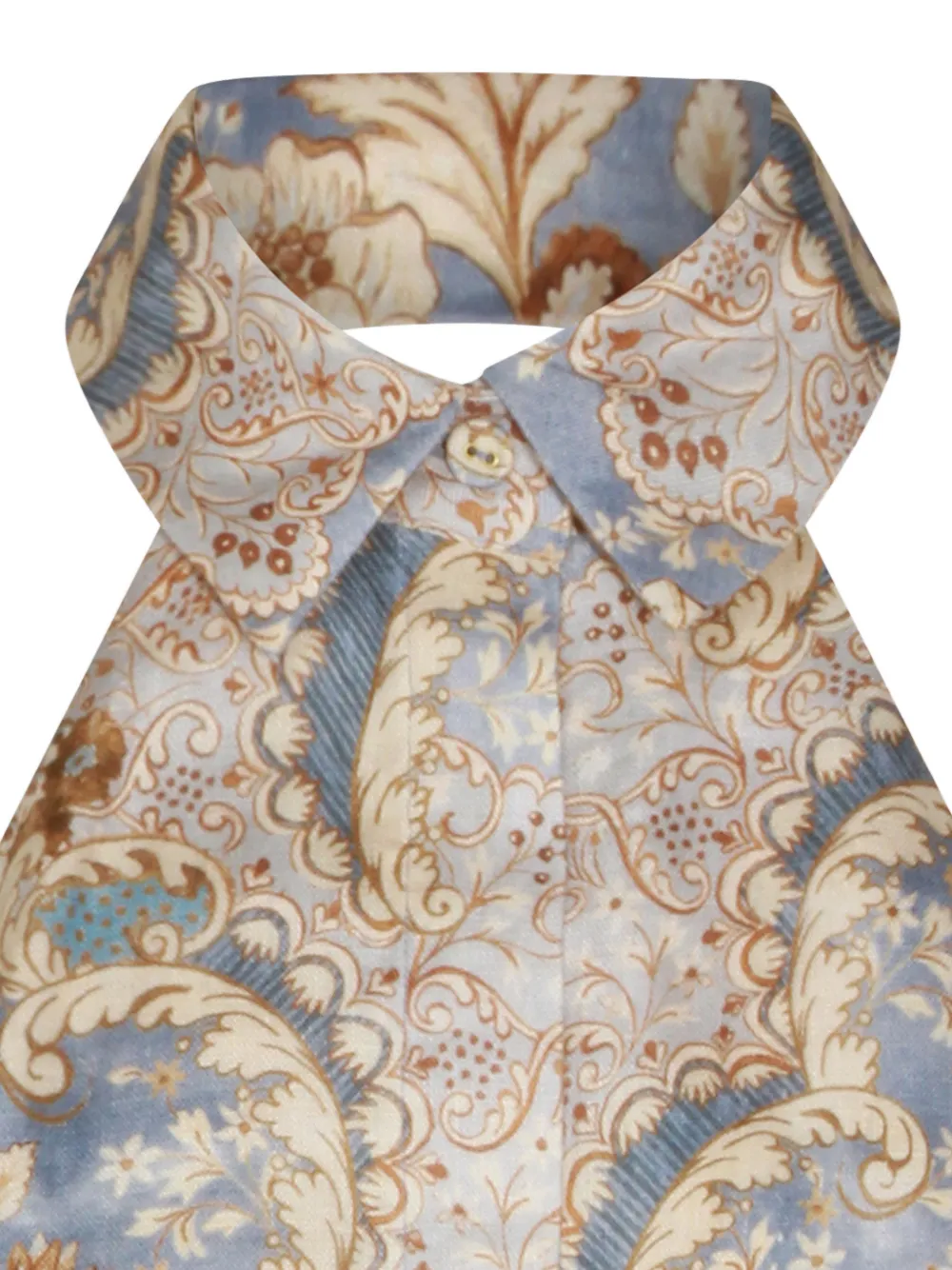 Zimmermann Halter-neck Patterned Playsuit In Blue