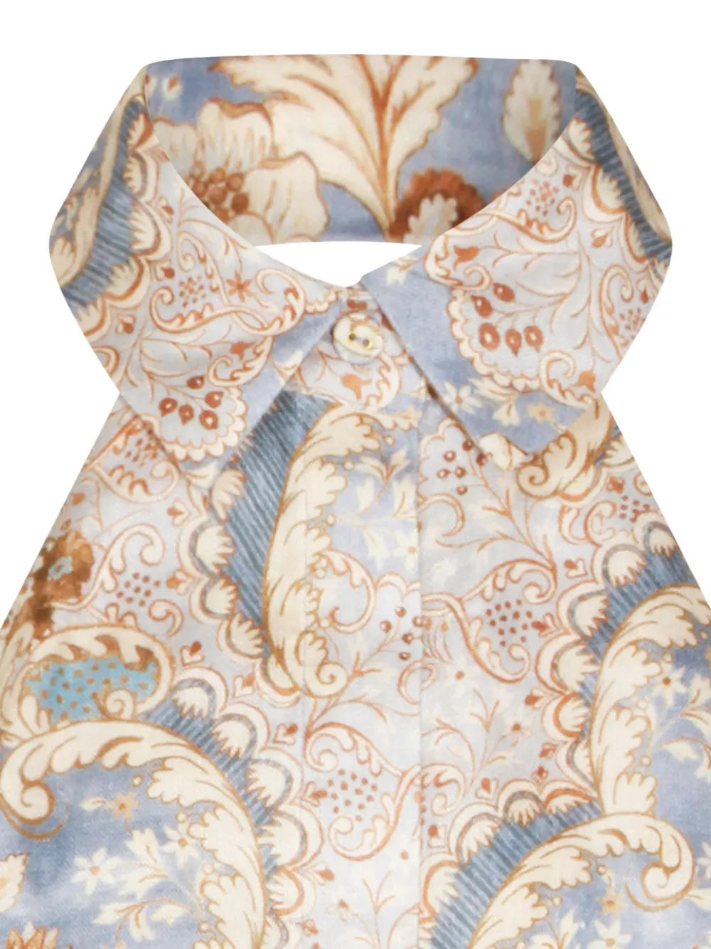 Zimmermann Halter-neck Patterned Playsuit In Blue