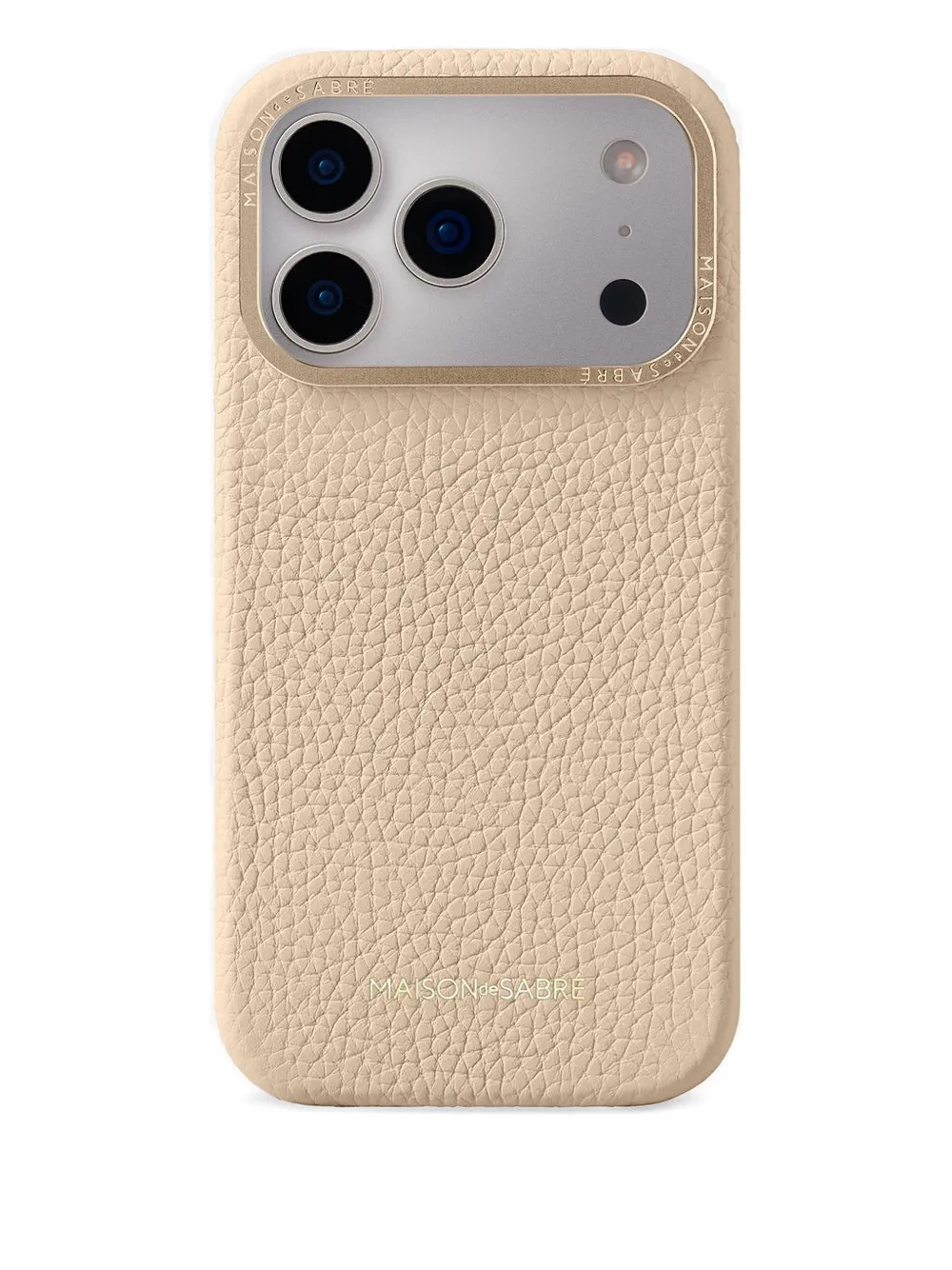 MAISON de SABRÉ Cover per iPhone 17 Pro in pelle con logo - Toni neutri