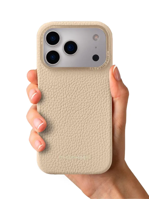 MAISON De SABRÉ logo-lettering Leather iPhone 17 Pro Case