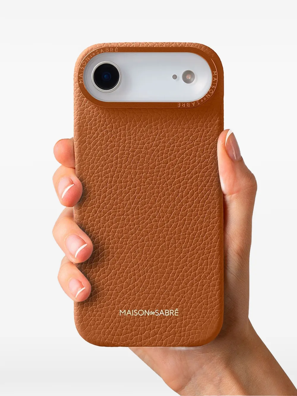 Maison De Sabre Logo-lettering Leather Iphone 17 Air Case In Brown