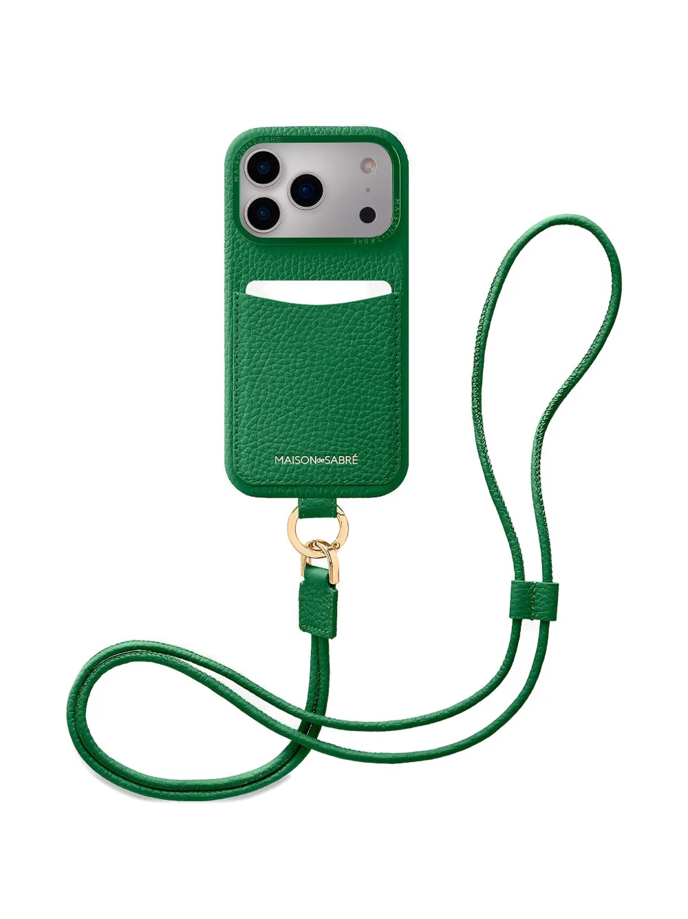 Maison De Sabre The Sling Card-slot Lanyard Iphone 17 Pro Case In Green