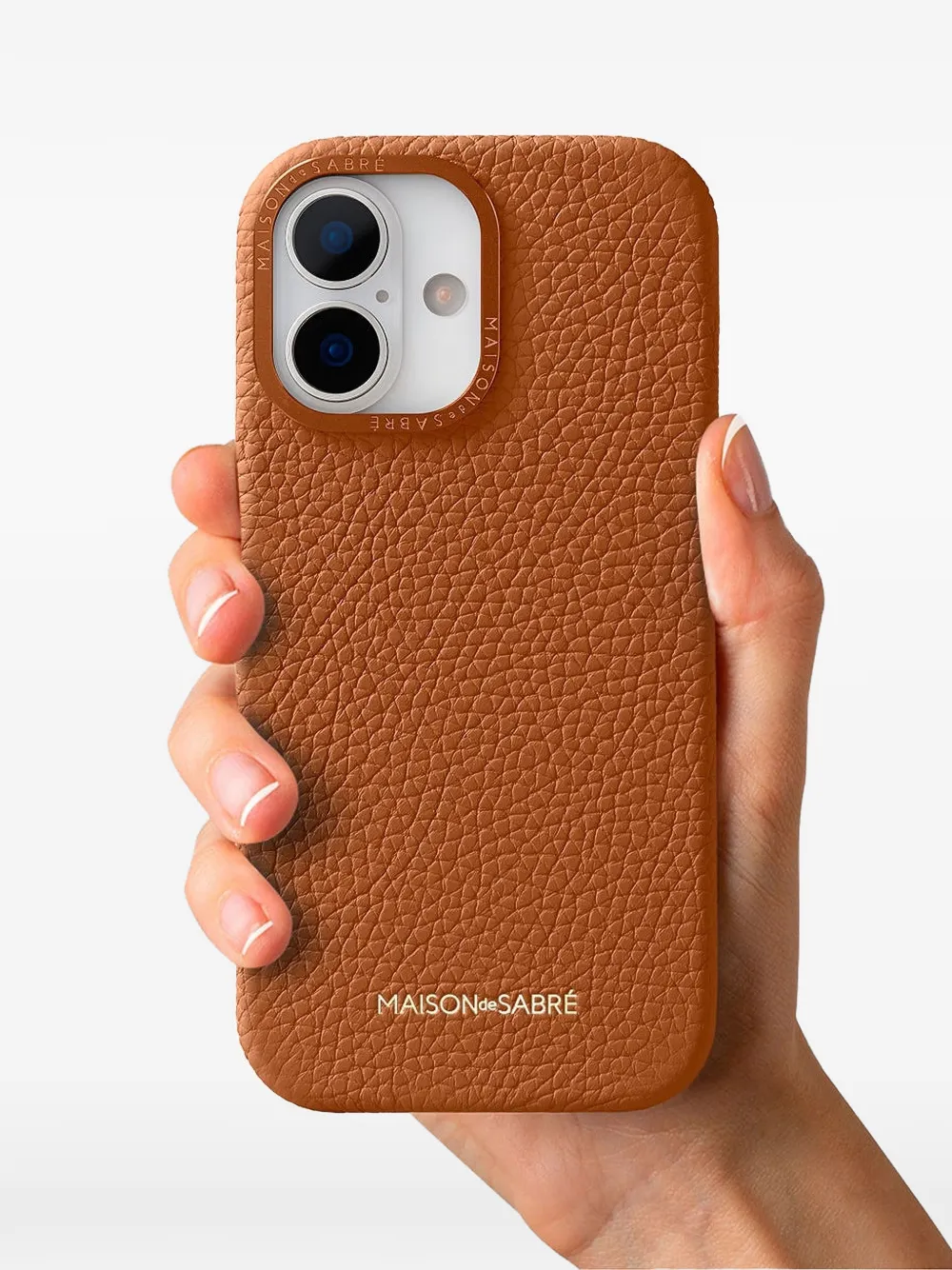 Maison De Sabre Logo-lettering Leather Iphone 17 Case In Brown