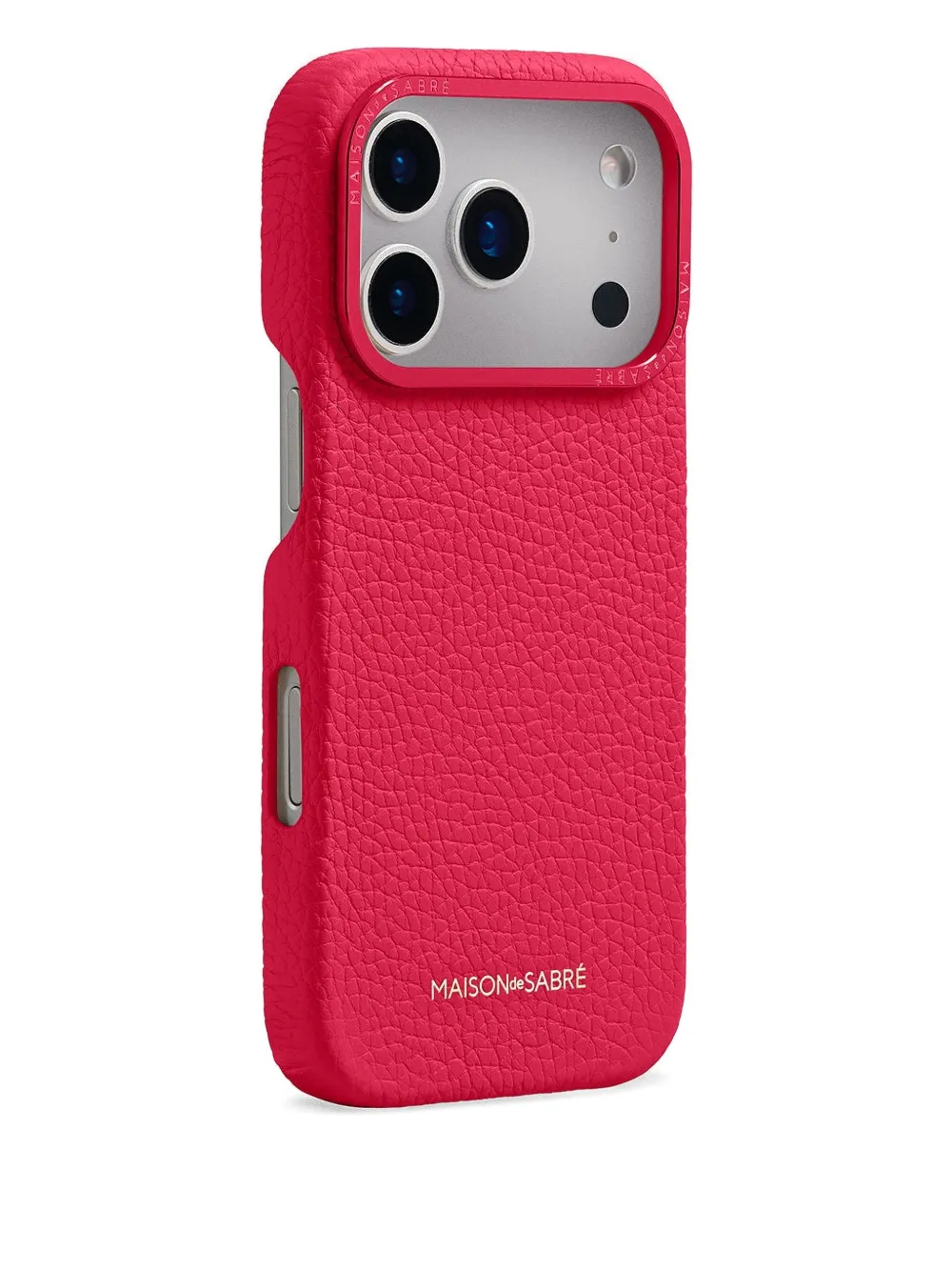 Maison De Sabre Logo-lettering Leather Iphone 17 Pro Case In Pink