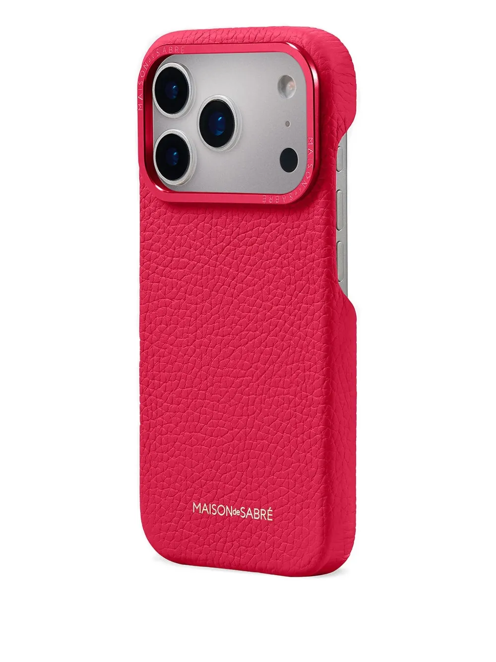 Maison De Sabre Logo-lettering Leather Iphone 17 Pro Case In Pink