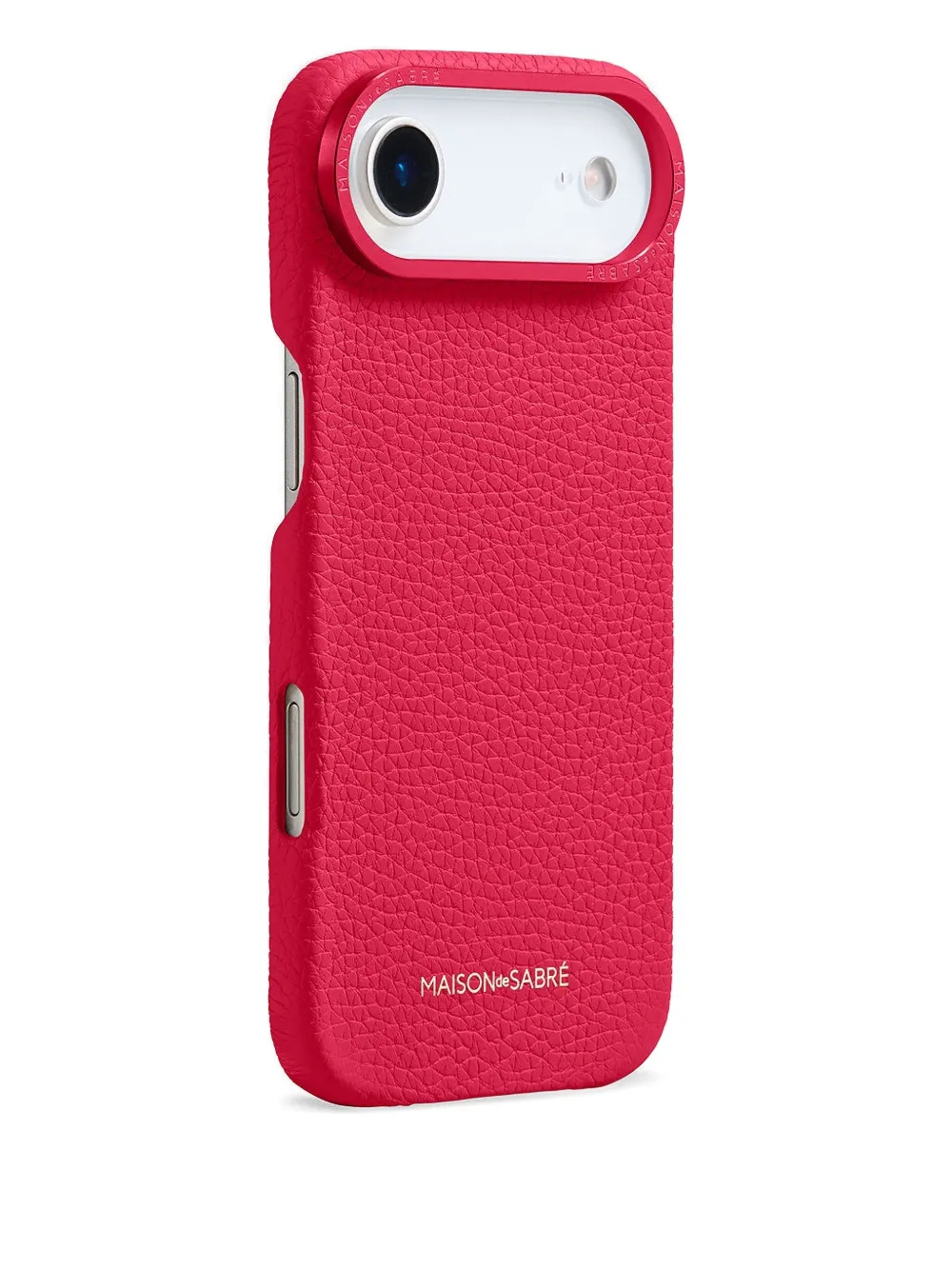 Maison De Sabre Logo-lettering Leather Iphone 17 Air Case In Red