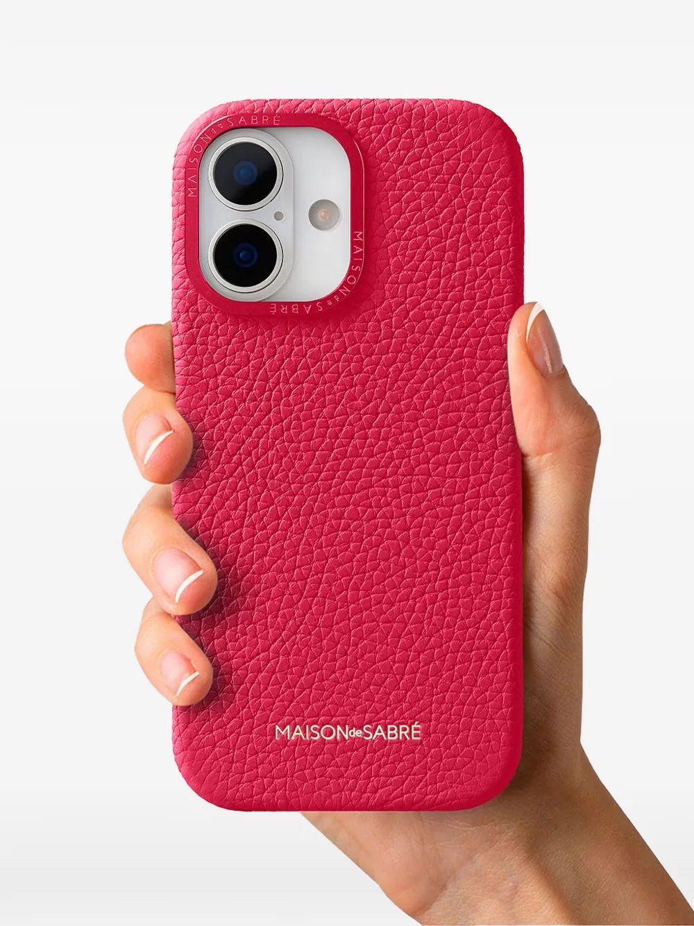 Maison De Sabre Camera-guard Leather Iphone 17 Case In Pink