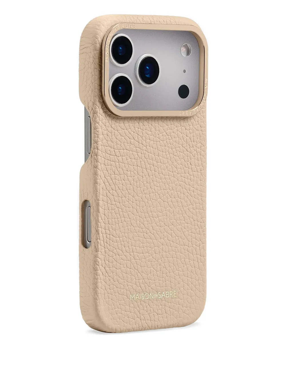 Maison De Sabre Leather Iphone 17 Pro Max Case In Neutral