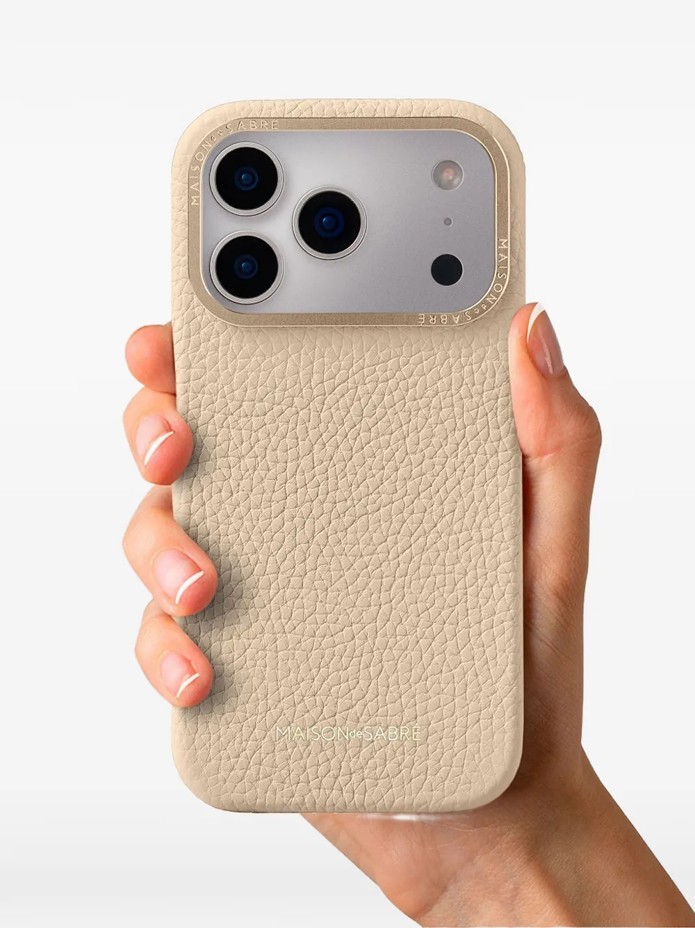 Maison De Sabre Leather Iphone 17 Pro Max Case In Neutral