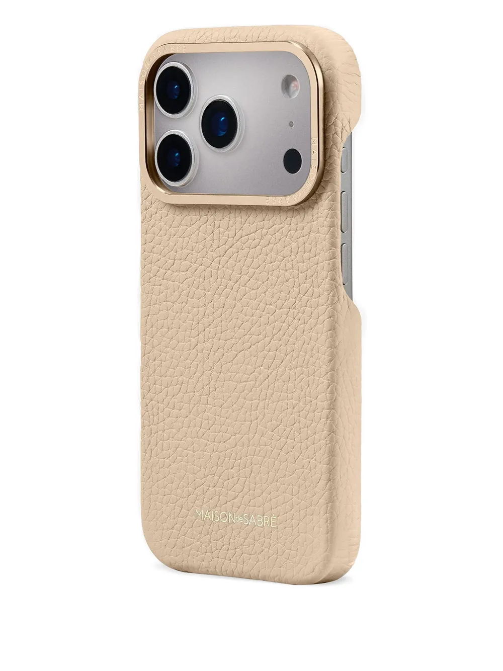 Maison De Sabre Leather Iphone 17 Pro Max Case In Neutral