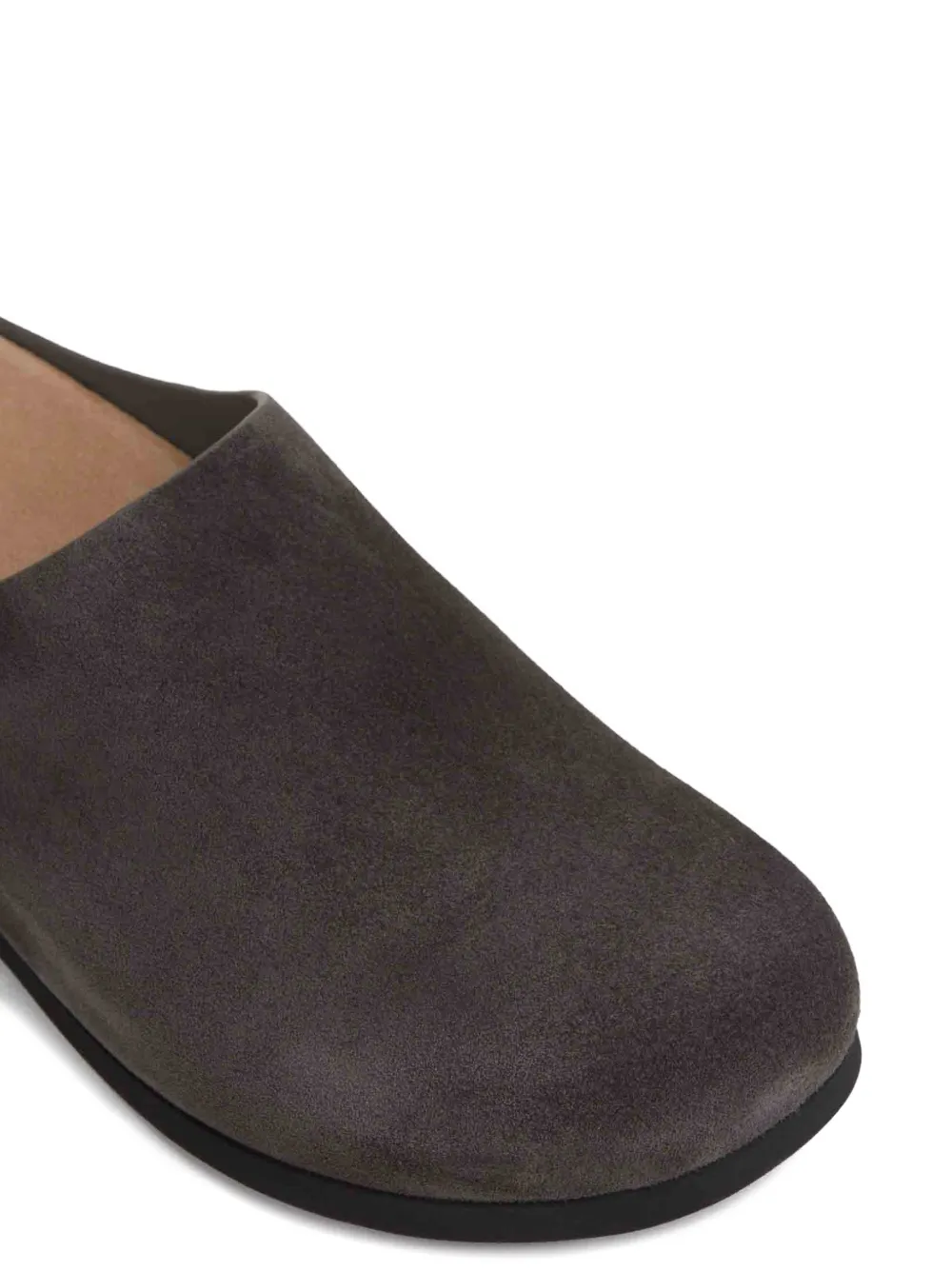 Common Projects Suede Flat Mules In Gray