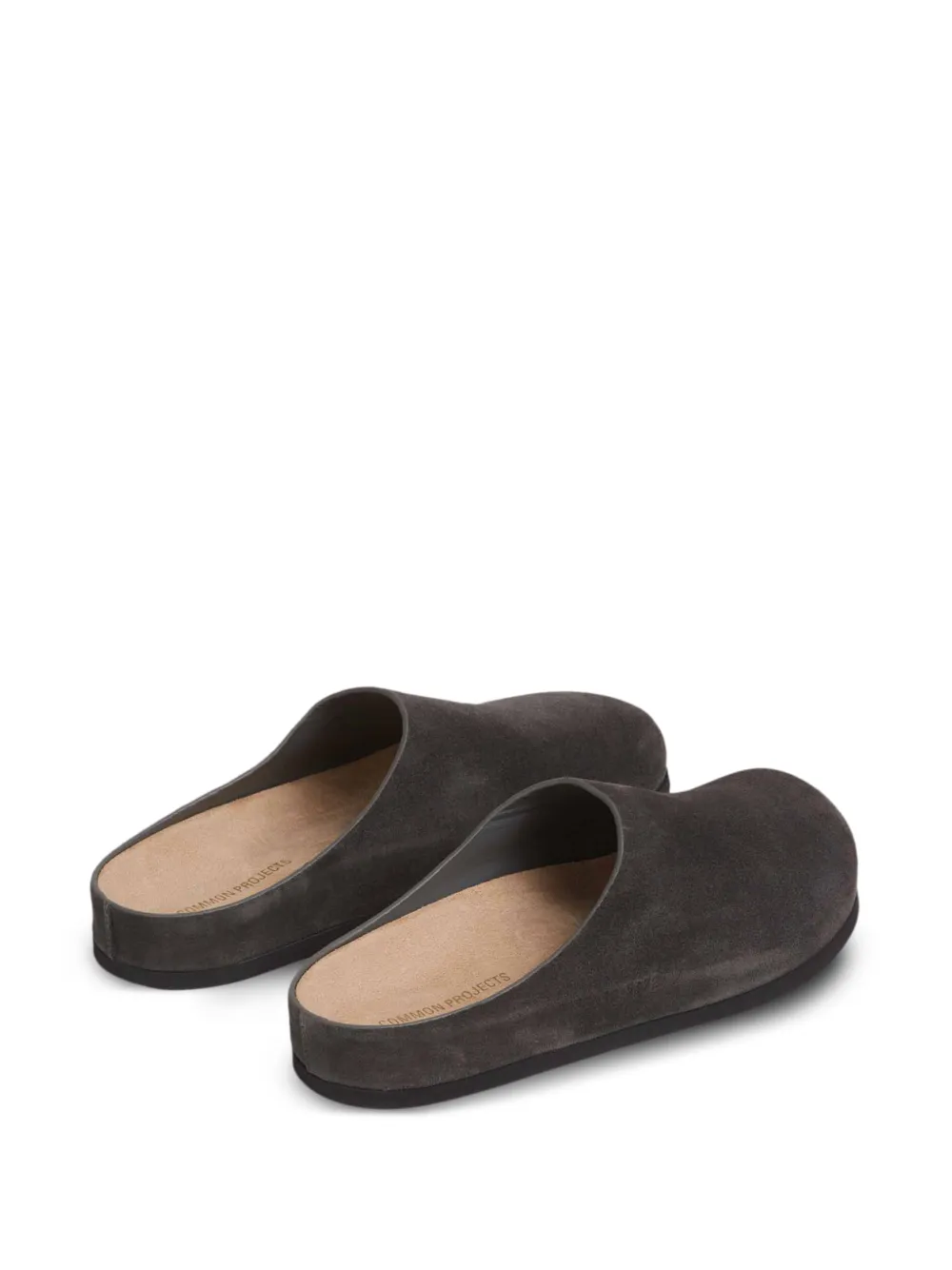 Common Projects Suede Flat Mules In Gray