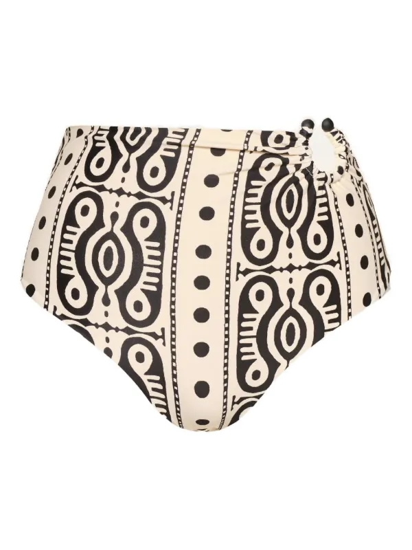 Johanna Ortiz Taita Printed Bikini Bottom in Neutrals