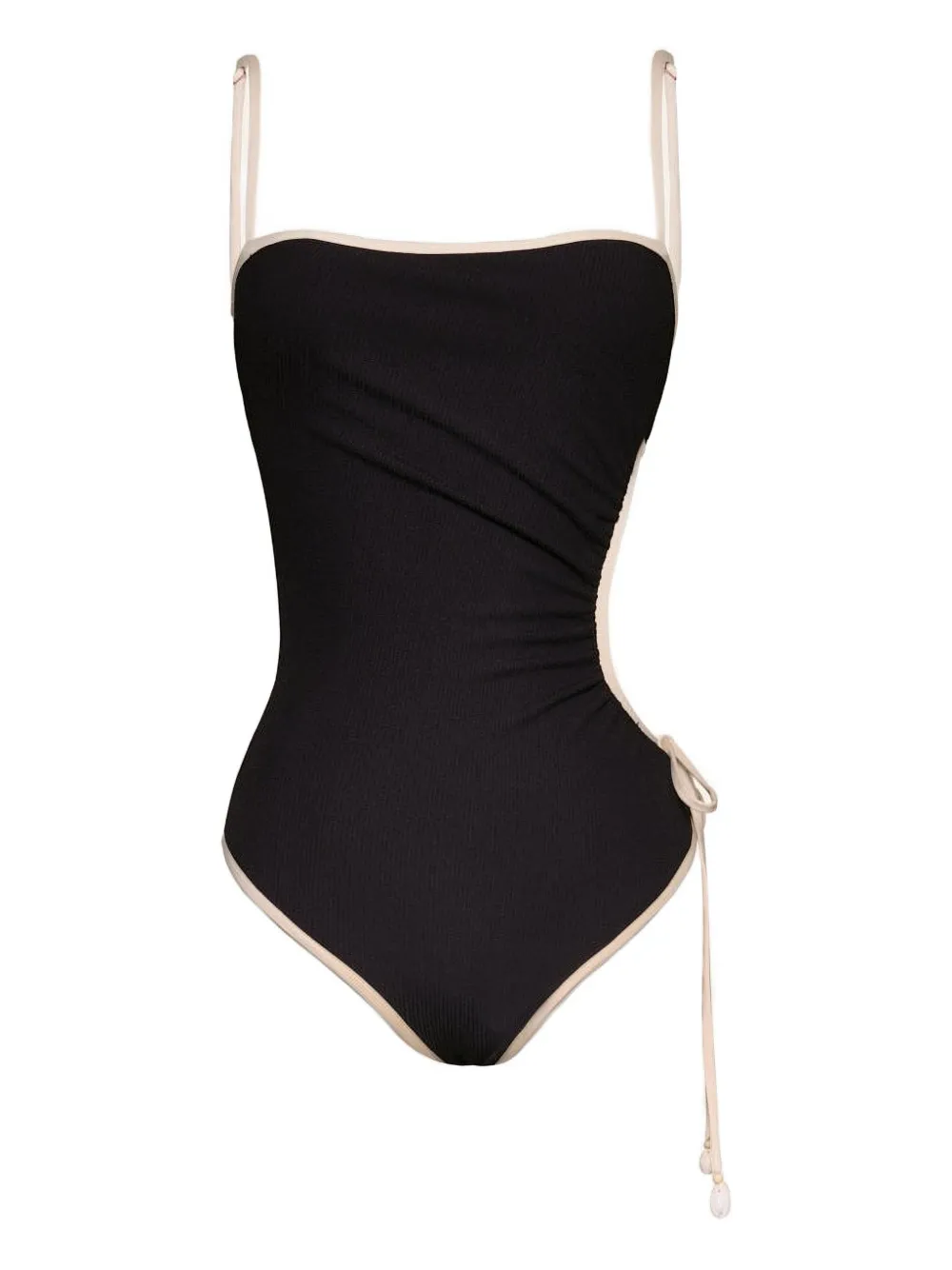 Johanna Ortiz Primordial Femininity Cut-out Tie Swimsuit In Black