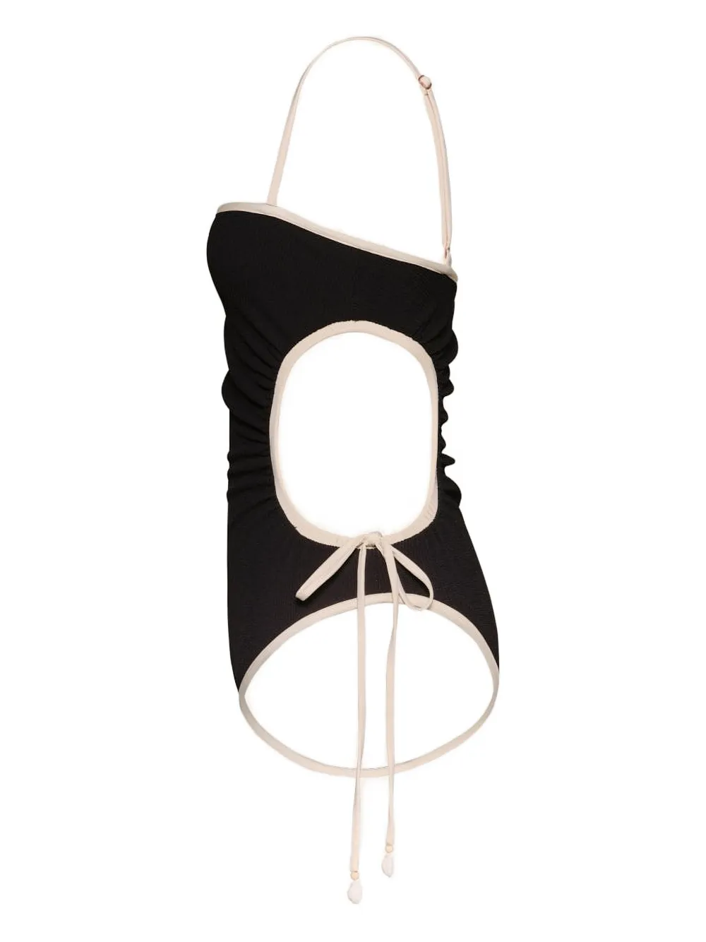 Johanna Ortiz Primordial Femininity Cut-out Tie Swimsuit In Black