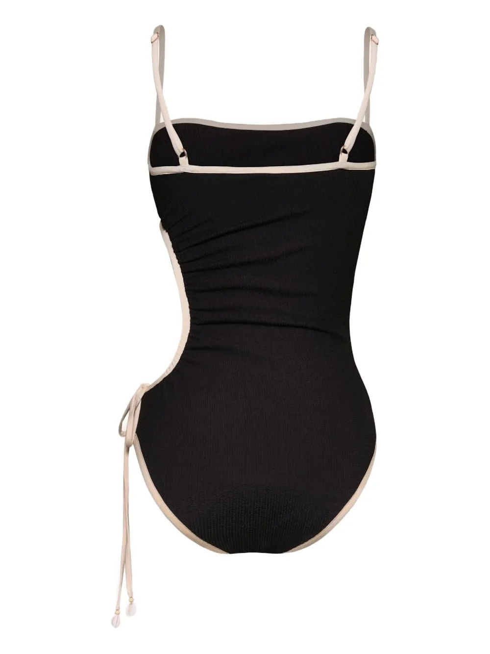 Johanna Ortiz Primordial Femininity cut-out tie swimsuit Zwart