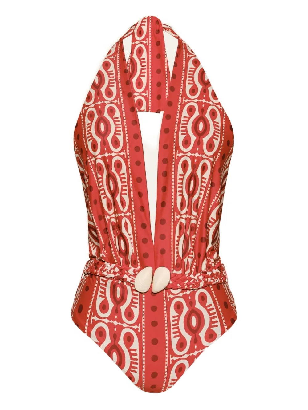 Johanna Ortiz Seashell Hunting printed swimsuit | Red | Image 1