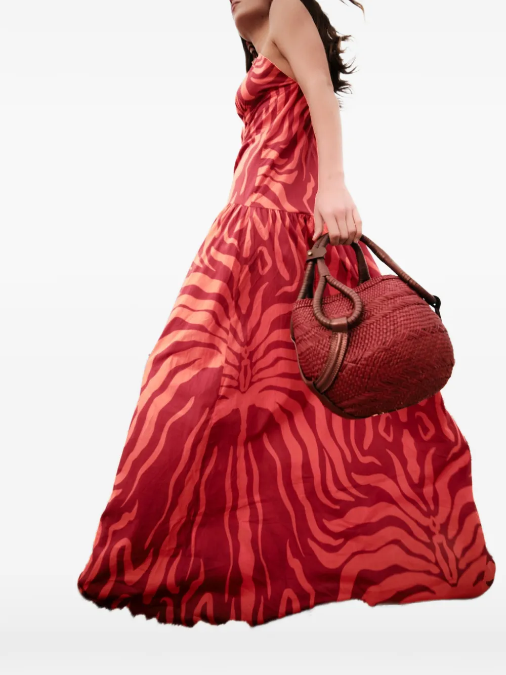 Johanna Ortiz Zea Palm zebra-print dress Rood
