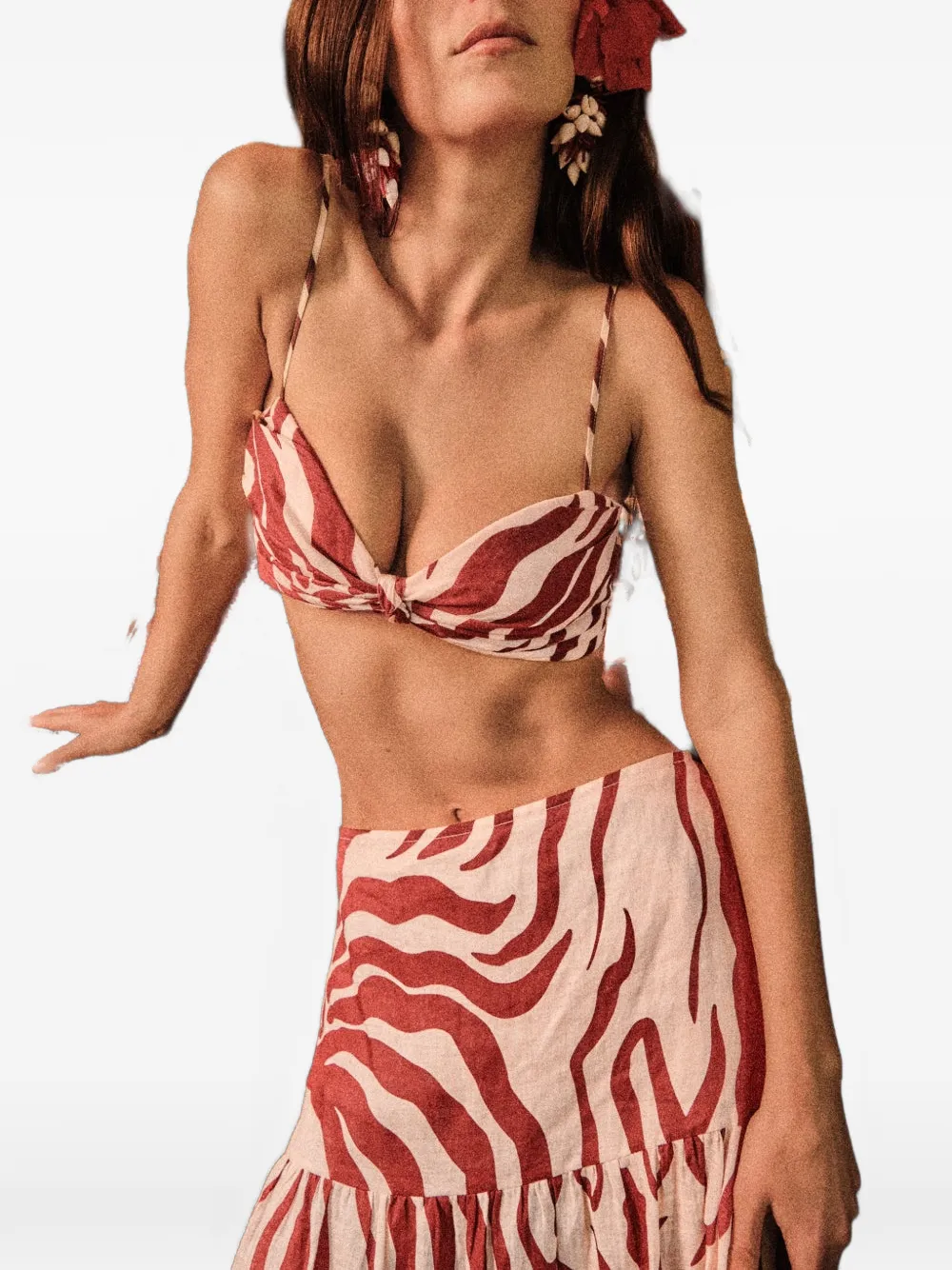 Johanna Ortiz Bohemia Tiered Skirt In Multi