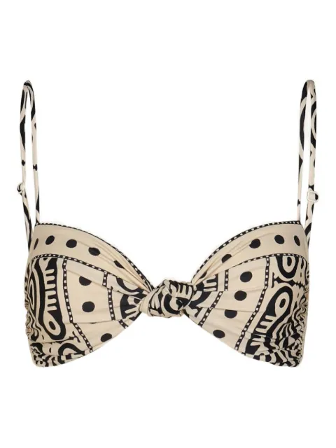 Johanna Ortiz Bandana Marina printed knot-detail bikini top