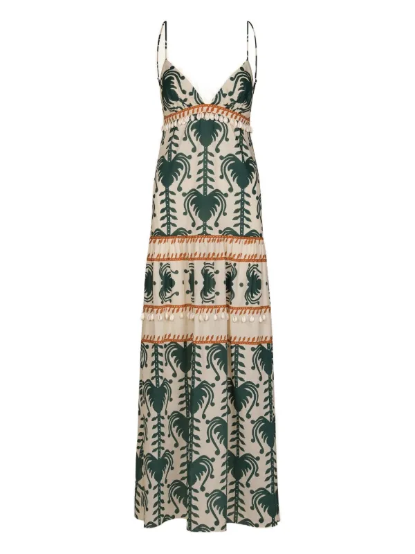 Johanna Ortiz Keeper Printed Dress in Neutrals