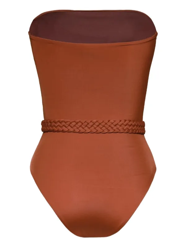 Johanna Ortiz The Classic braided-belt Swimsuit | Brown 