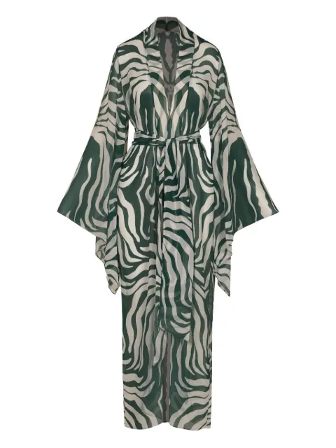 Johanna Ortiz veste d'inspiration kimono Amazon à imprimé zèbre