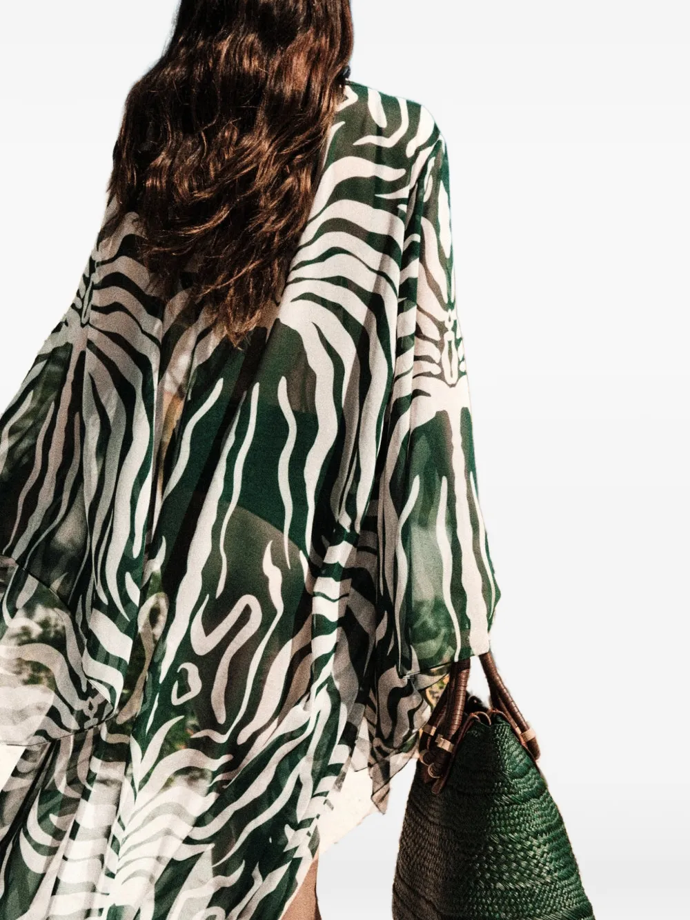 Johanna Ortiz Amazon zebra-print kimono - Verde