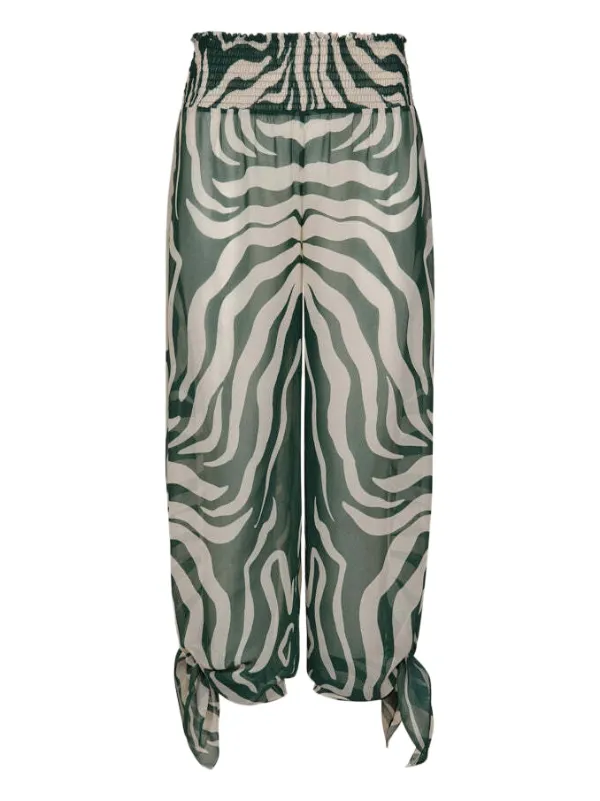 Johanna Ortiz In Eternity Zebra-stripe Trousers in Green