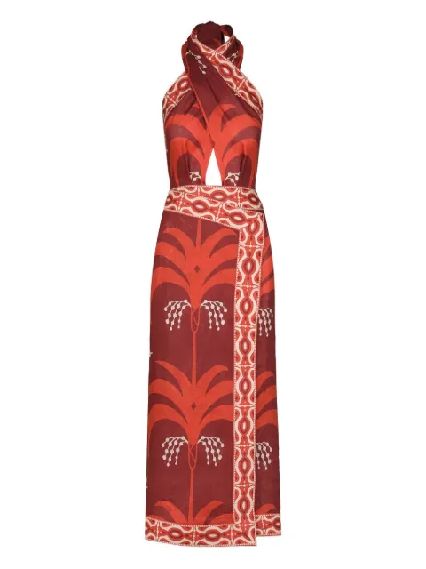 Johanna Ortiz Buen Viento printed halterneck dress