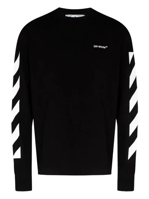 Off-White sudadera con rayas diagonales y logo